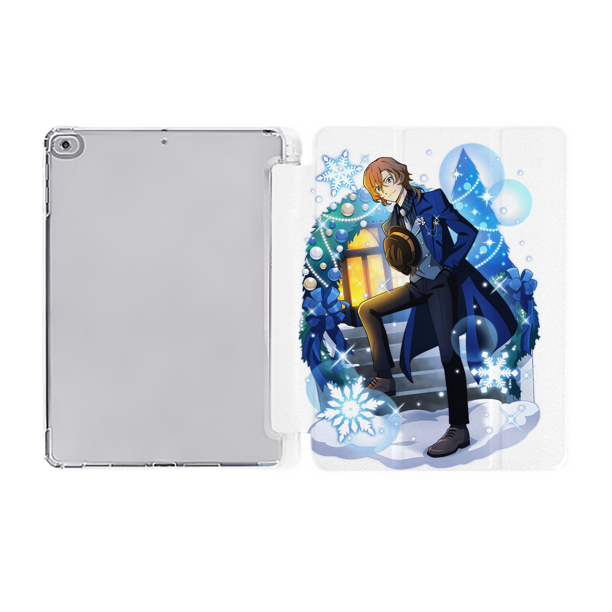 （画像用） 文豪ストレイドッグス Bungo Stray Dogs IPad ケース ペン収納付き 三つ折りスタンド PUレザー×シリコン 対応機種9.5/10.5/10.9インチ